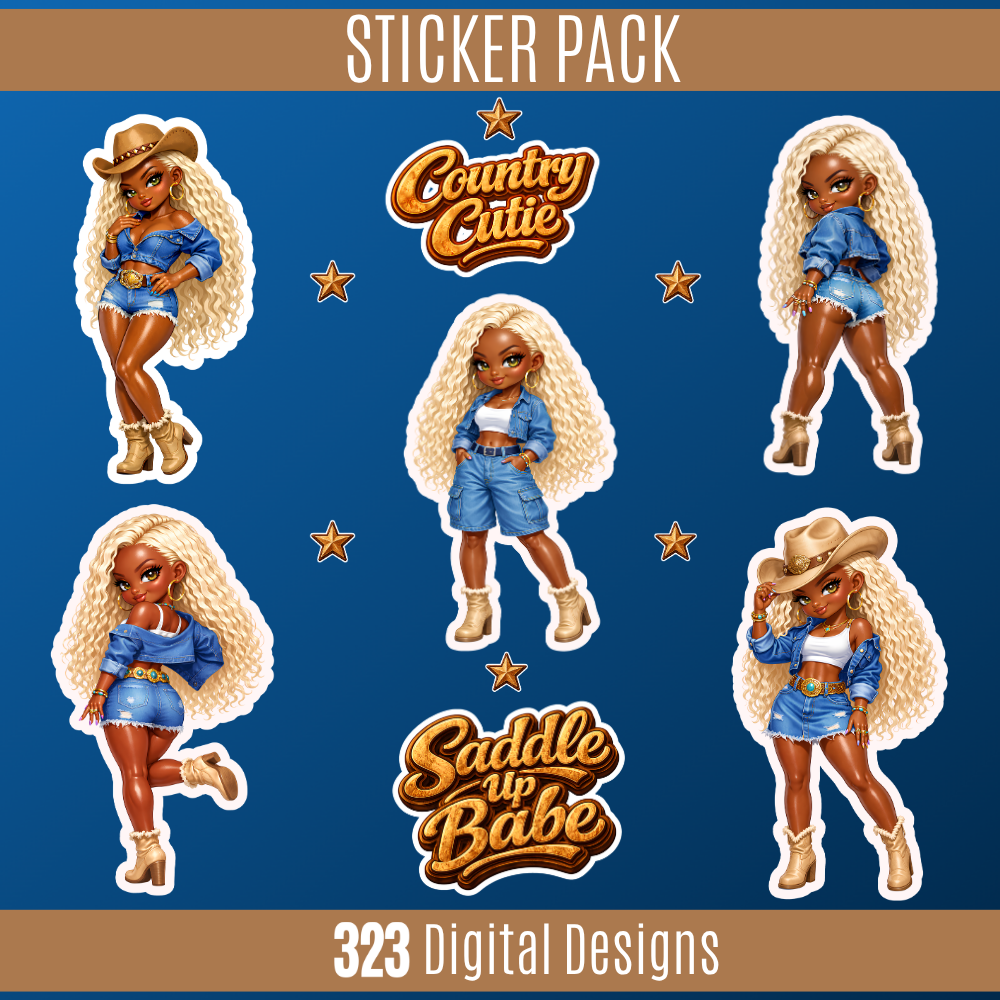 Cowgirl Baddie Sticker Pack