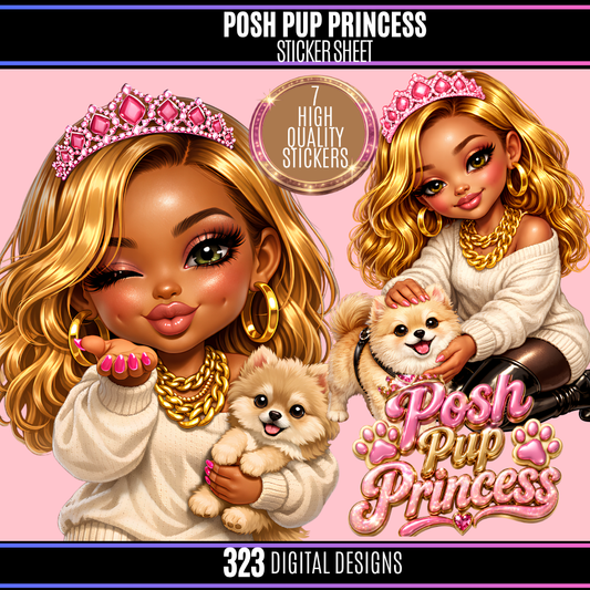 Posh Pup Princess Sticker Pack