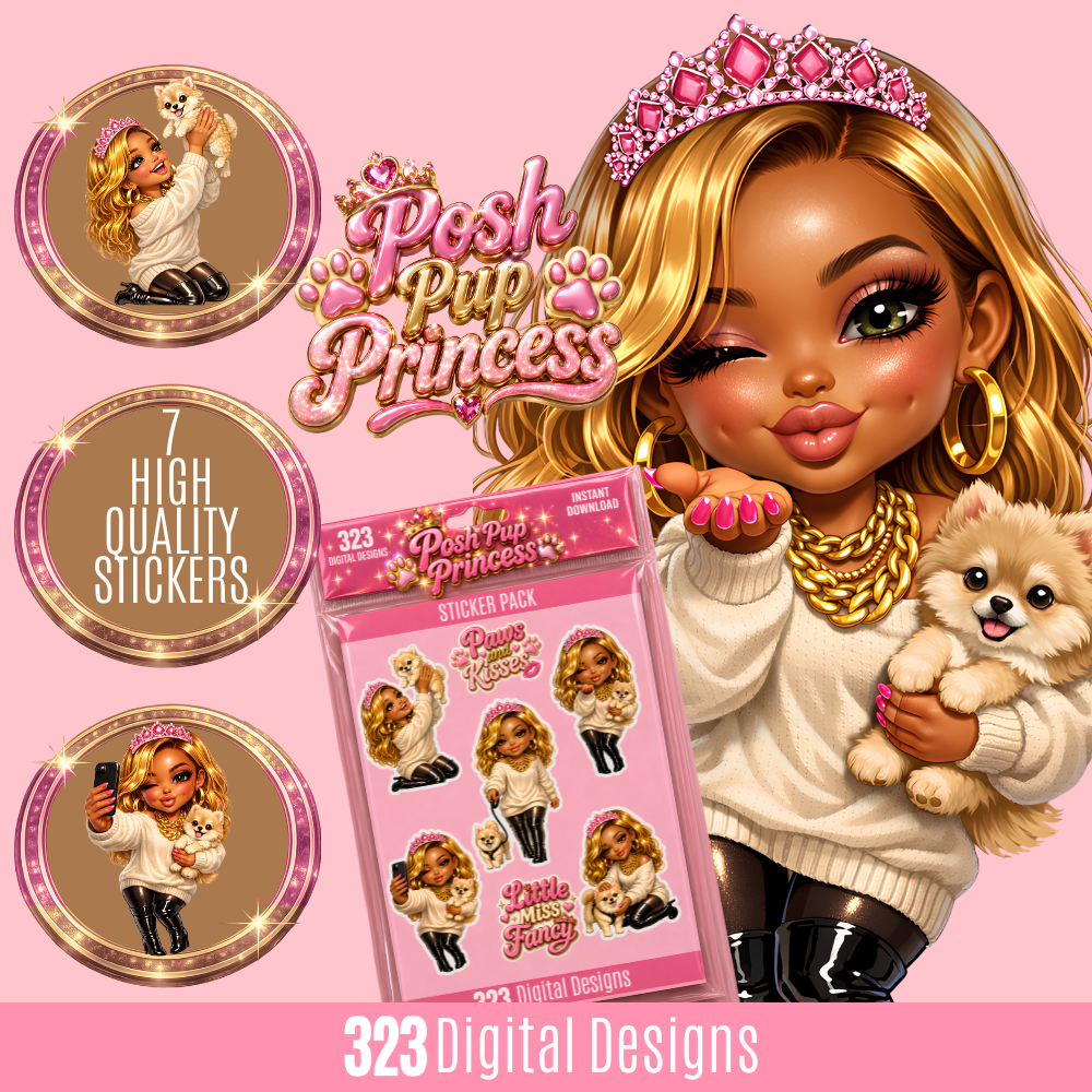 Posh Pup Princess Sticker Pack