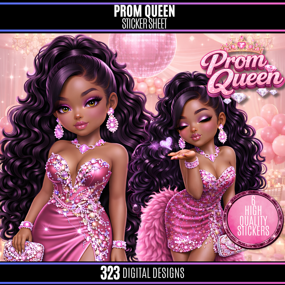 Pink Prom Queen Sticker Pack