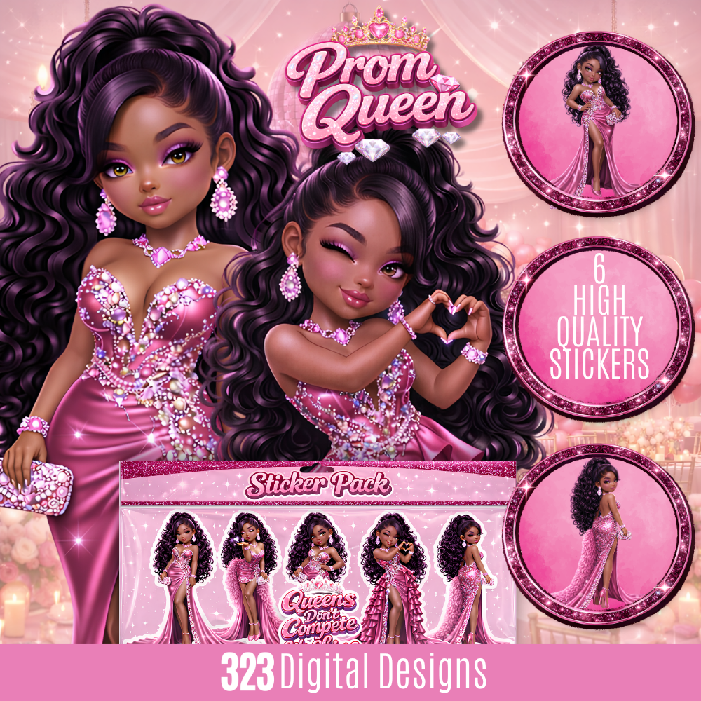 Pink Prom Queen Sticker Pack