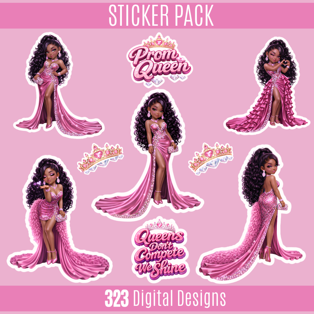 Pink Prom Queen Sticker Pack